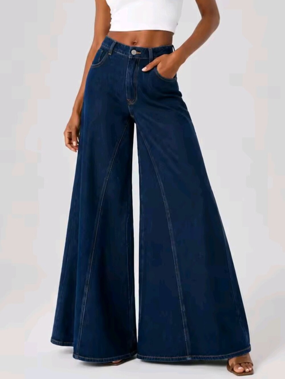 Women's Spring/Summer High Waisted Loose Fitting Wide Legs Pants